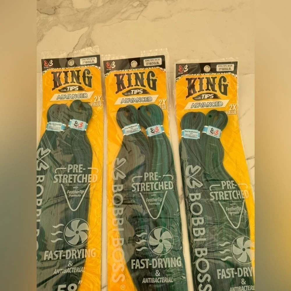 Bobbi Boss King Tips Advanced 58” 2X Pre-Stretched Braiding Hair (3 Pack) NWT